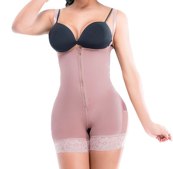 Hook and Zip Body Shaper and Butt Lifter